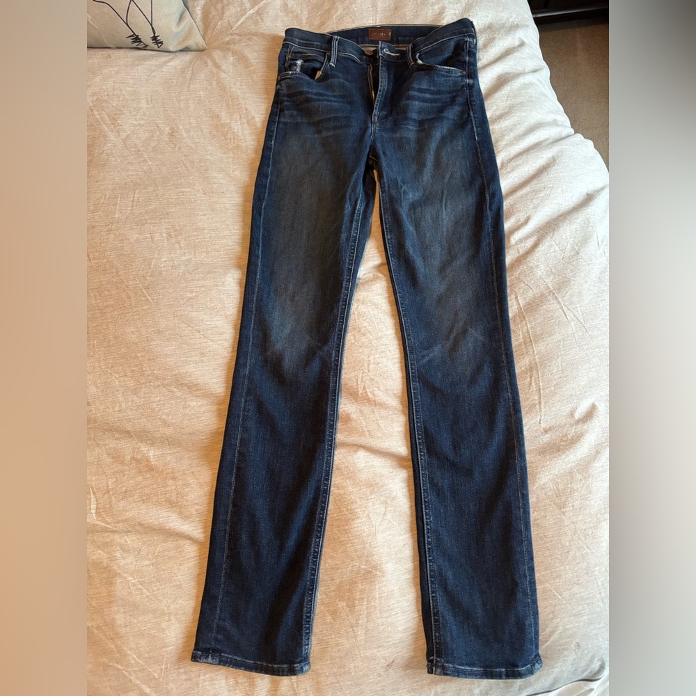 MOTHER Dark Blue Straight Leg Jeans